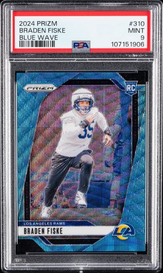 Braden Fiske #310 (Rookie Card) – 2024 Panini Prizm Blue Wave [#23-225] PSA 9