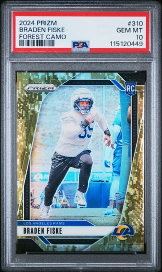 Braden Fiske #310 (Rookie Card) – 2024 Panini Prizm Forest Camo [#11/15] PSA 10