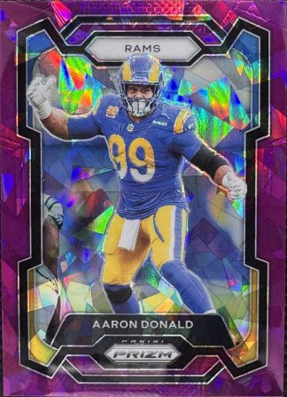 Aaron Donald #162 – 2023 Panini Prizm Purple Cracked Ice [#96/225]