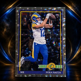Puka Nacua #91TF-20 – 2026 Topps 1991 Chrome Crackle Foil front