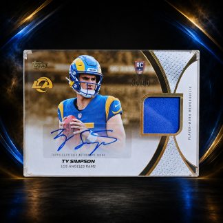Ty Simpson #NFLRMA-TS (Rookie Card) (Auto) (Patch) – 2026 Topps Rookie Patch Autograph [/50] front